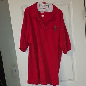 TC Red Polo with Small Green Embroidered Logo